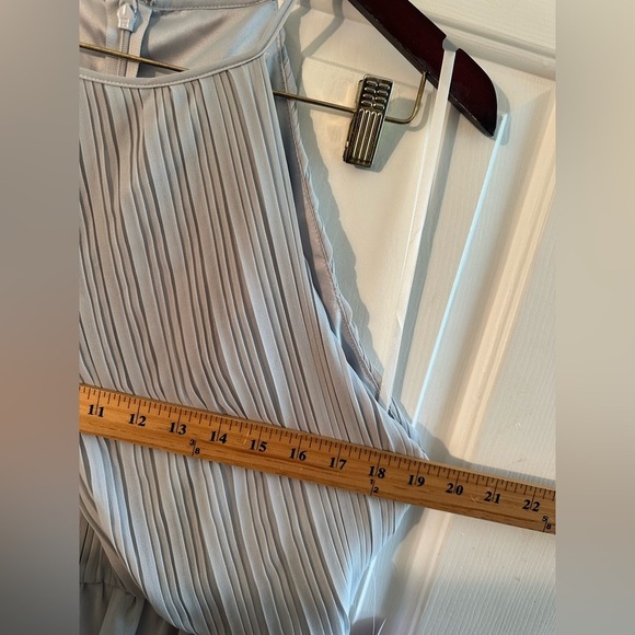 BHLDN Anthro 16 Wedding Madrie Maxi Dress Fog Grey Bridesmaid Halter Chiffon NWT - Picture 9 of 11